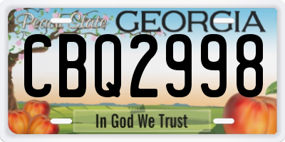 GA license plate CBQ2998