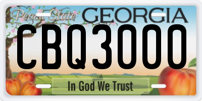GA license plate CBQ3000