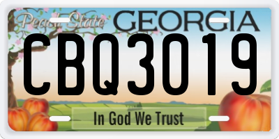 GA license plate CBQ3019