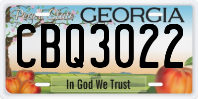 GA license plate CBQ3022