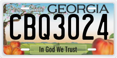 GA license plate CBQ3024