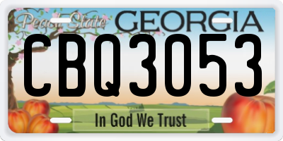 GA license plate CBQ3053