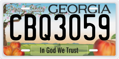 GA license plate CBQ3059