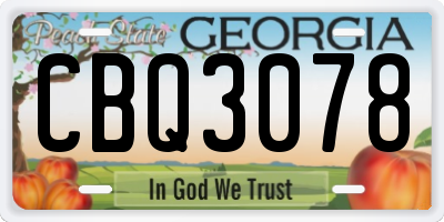 GA license plate CBQ3078