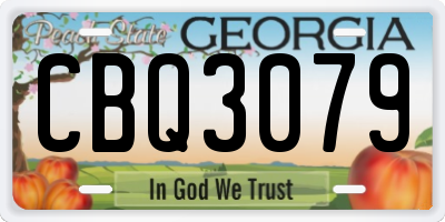 GA license plate CBQ3079