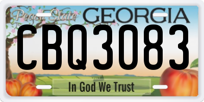 GA license plate CBQ3083