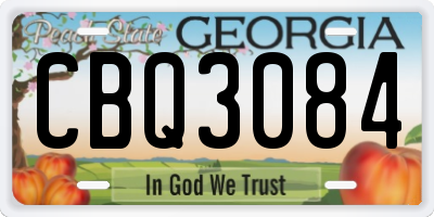 GA license plate CBQ3084