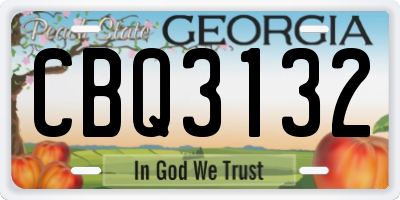 GA license plate CBQ3132