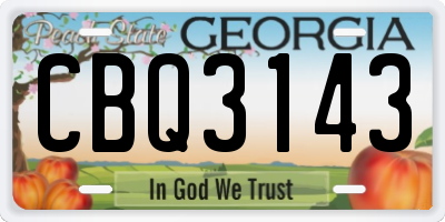 GA license plate CBQ3143