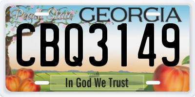 GA license plate CBQ3149