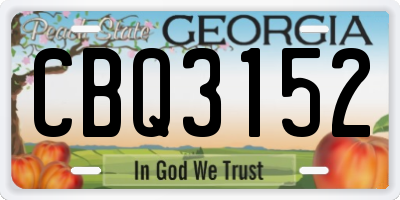 GA license plate CBQ3152