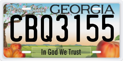 GA license plate CBQ3155