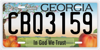 GA license plate CBQ3159