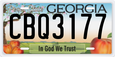 GA license plate CBQ3177
