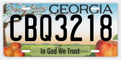 GA license plate CBQ3218