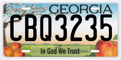 GA license plate CBQ3235