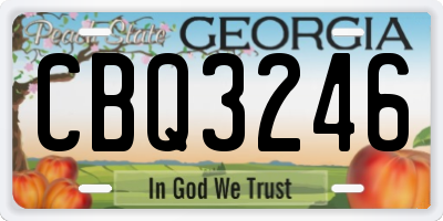 GA license plate CBQ3246