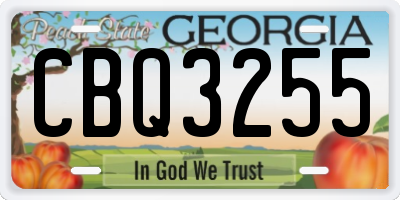 GA license plate CBQ3255
