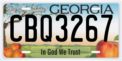 GA license plate CBQ3267
