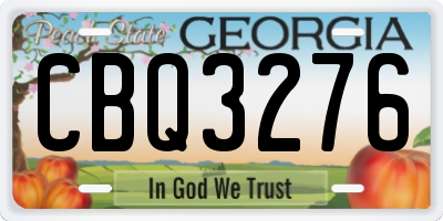 GA license plate CBQ3276