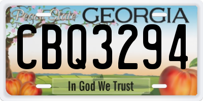 GA license plate CBQ3294