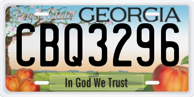 GA license plate CBQ3296
