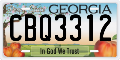 GA license plate CBQ3312
