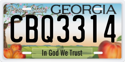 GA license plate CBQ3314