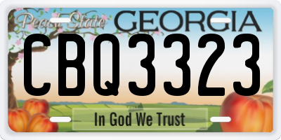 GA license plate CBQ3323