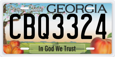 GA license plate CBQ3324