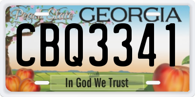 GA license plate CBQ3341