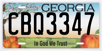 GA license plate CBQ3347