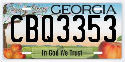 GA license plate CBQ3353