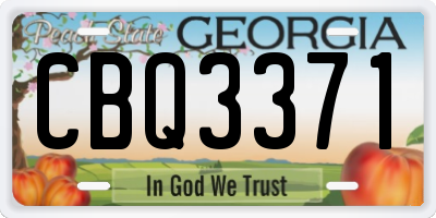 GA license plate CBQ3371