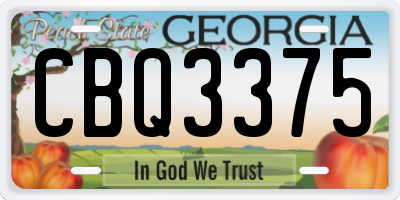 GA license plate CBQ3375