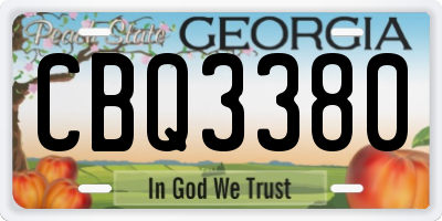 GA license plate CBQ3380