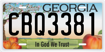 GA license plate CBQ3381