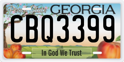 GA license plate CBQ3399