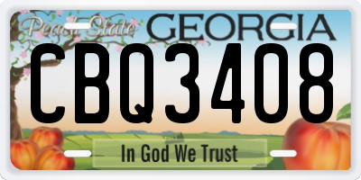 GA license plate CBQ3408