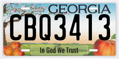 GA license plate CBQ3413
