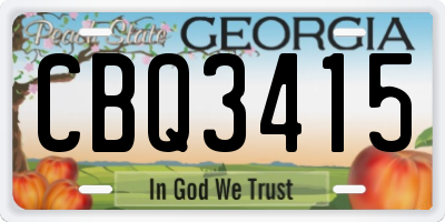 GA license plate CBQ3415