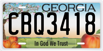 GA license plate CBQ3418