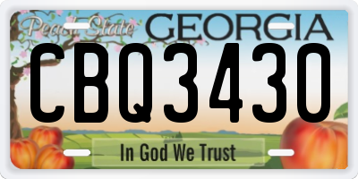 GA license plate CBQ3430