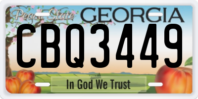 GA license plate CBQ3449
