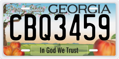 GA license plate CBQ3459