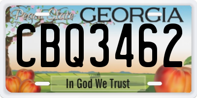 GA license plate CBQ3462