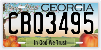 GA license plate CBQ3495