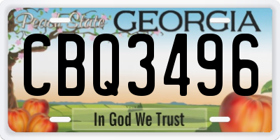 GA license plate CBQ3496