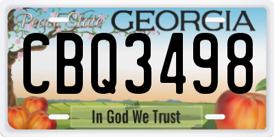GA license plate CBQ3498