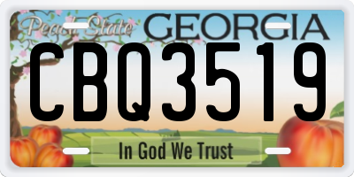GA license plate CBQ3519